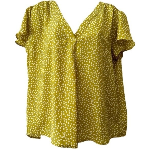 Carolina Belle Montreal Floral Short‎ Sleeve Blouse Size Large - Picture 4 of 13